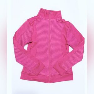 Champion C9 Duo Dry Girls Pink Long Sleeve Ribbed Track Jacket Size S (6-6x)